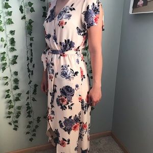 Flowery Flowy High Low Dress with Skort